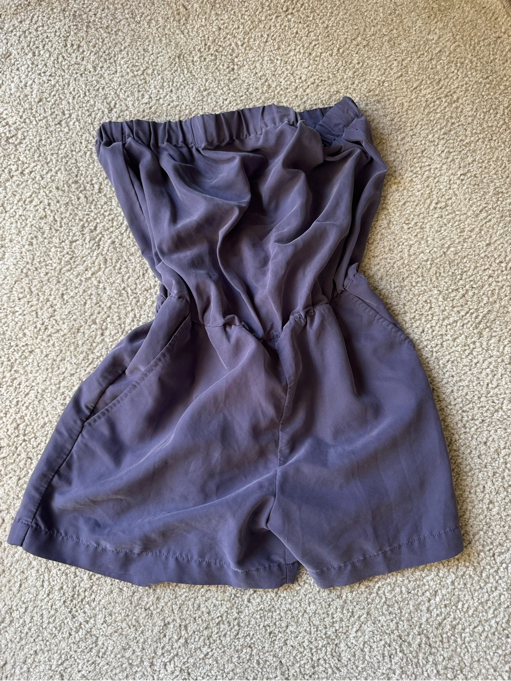 Banana Republic Strapless Purple Romper with Elastic Waist